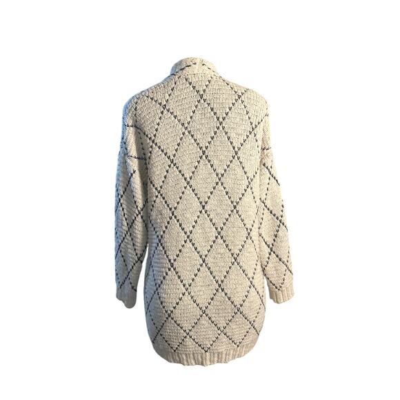 Women PP PS Eileen Fisher Cream Chunky Knit Cardigan Sweater Organic Cotton - Picture 4 of 6